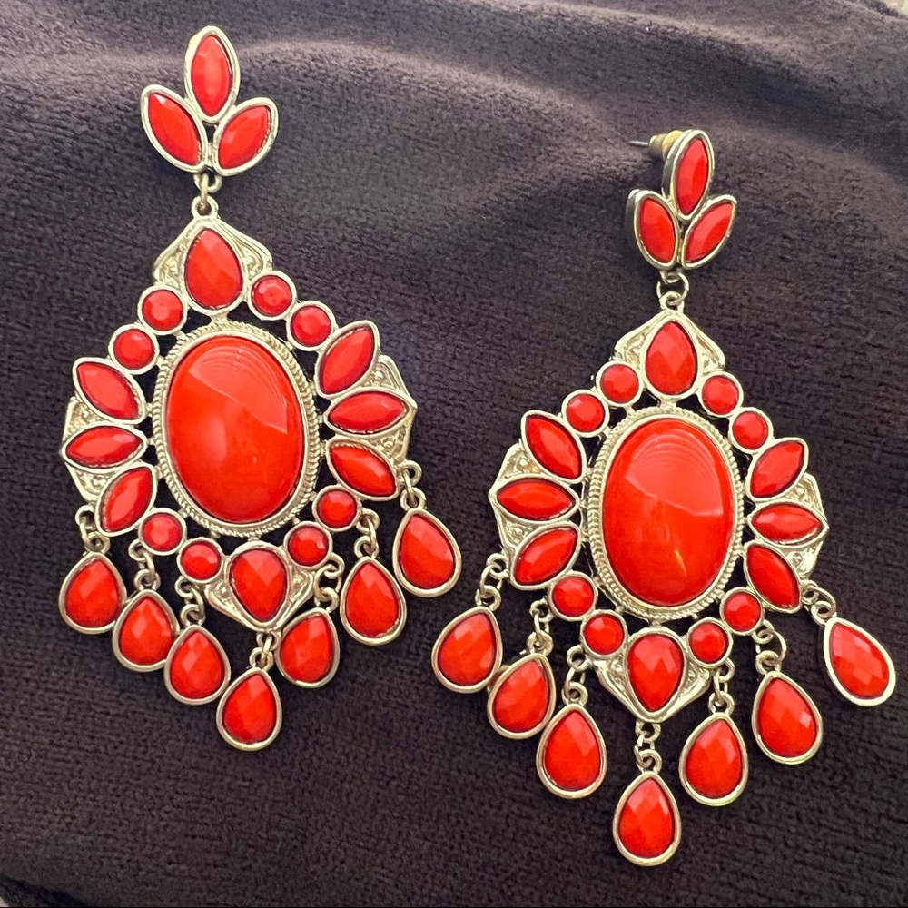 Faux Stone Statement Fall Summer Earrings